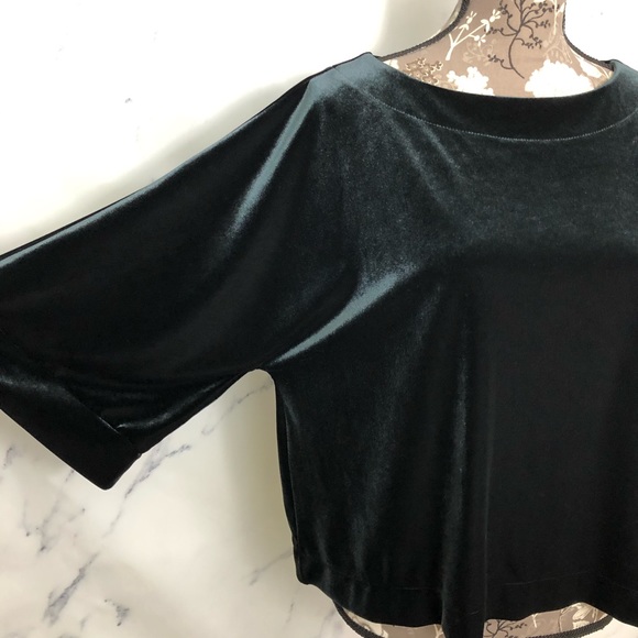 GAP Velvet Bat Wing Kimono Sleeve Boxy Top - Picture 2 of 9